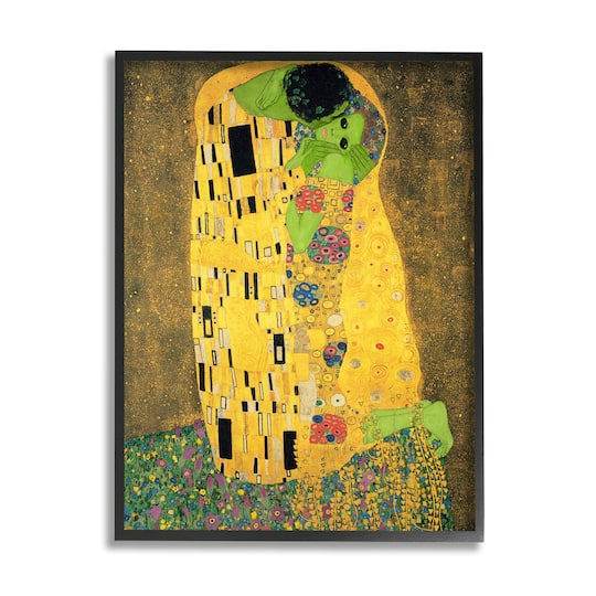 Stupell Industries Funny Classic Klimt Aliens Framed Giclee Art
